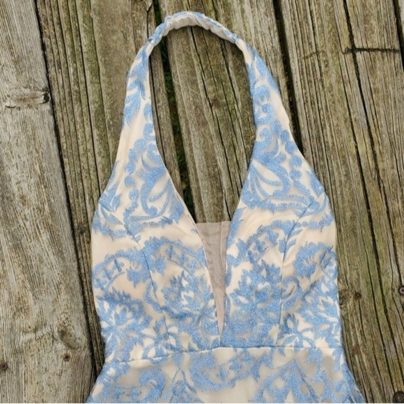 Speechless Light Blue Embroidered A-line Gown - Picture 11 of 16